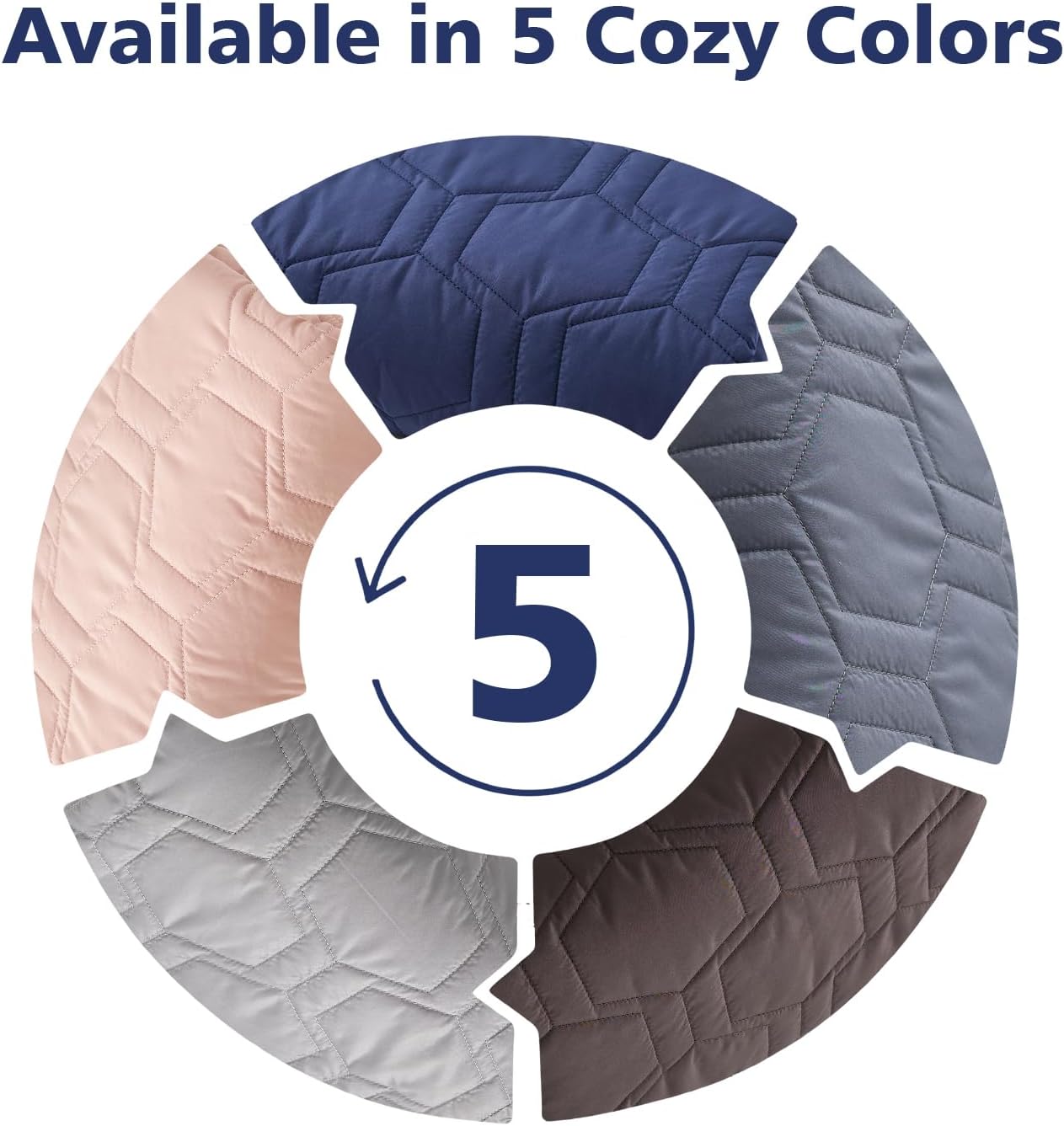Quilted Fleece Wearable Blanket, Soft Warm Plush Throw for Office & Couch, Dual-Fabric Shawl with Snaps Navy Blue