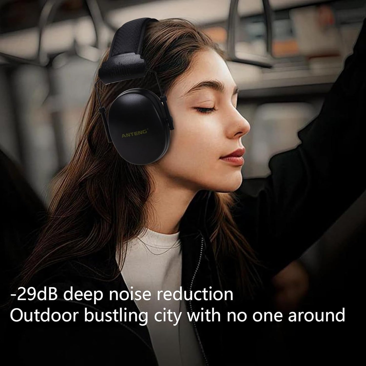 29dB Ear Muffs for Noise Reduction, Retractable Hearing Protection for Shooters, Foldable Noise Cancelling Headphones Kids, Sound Proof Headphones for Adults, for Shooting, Construction, Mowing