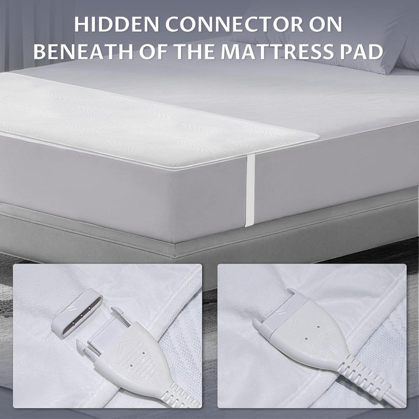Foot King Size Electric Heated Mattress Pad - Foot Warmer for Bed with Memory & Preheat Functions, 12 Heat Settings Single Control for 1-12 Hours Auto Off, Lighted Button