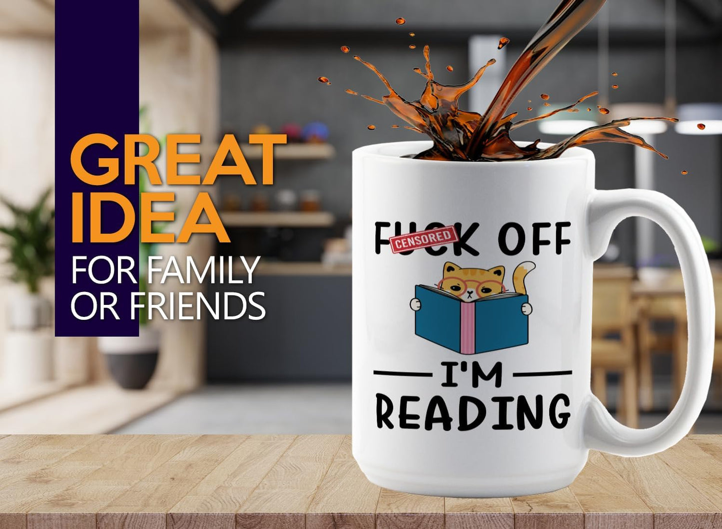 Sarcasm Coffee Mug 15oz White -I'm reading - Book Lover Gift Student Bookman Nerd Bookworm Fiction Novel