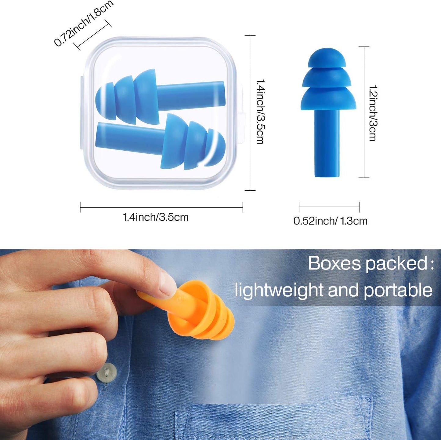 BBTO 24 Pairs Silicone Soft Ear Plugs Waterproof Reusable Noise Reduction Earplugs for Adults Kids Sleeping Snoring Swimming Travel Concerts, Assorted Color