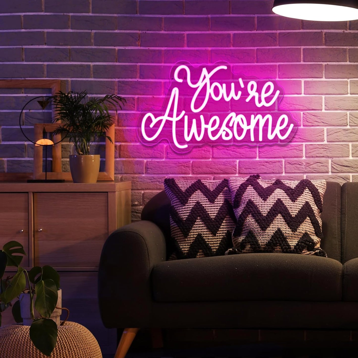You Are Awesome Neon Signs Dimmable Inspirational LED Neon Lights for Wall Decor Pink USB Positive Quotes Light up Sign for Bedroom Wedding Birthday Classroom Home Office Bar Hanging Decor