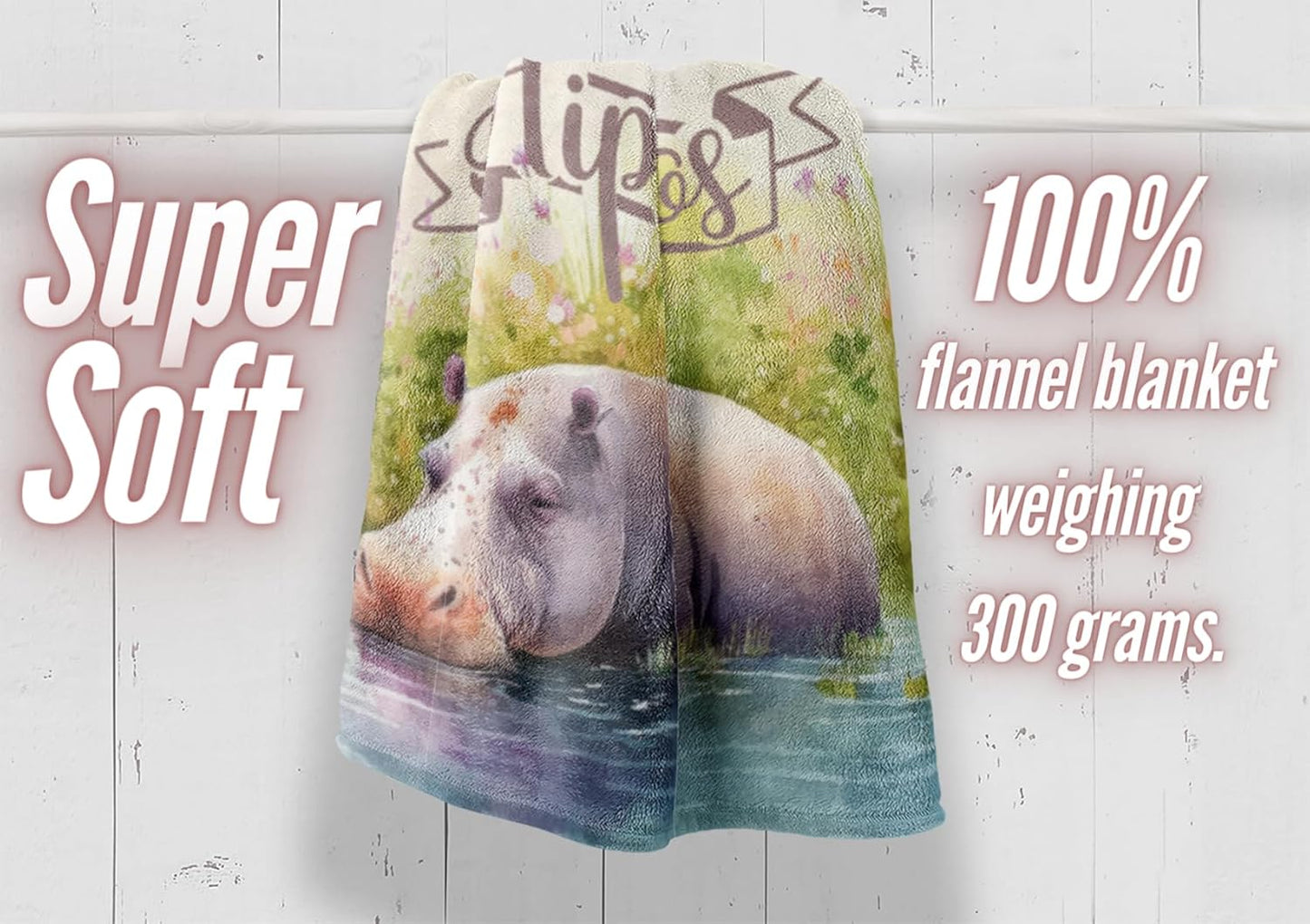 InnoBeta Hippopotamus Gifts Blanket for Girl, Hippo Lover Ask Flannel Throw Blanket for Girl, Funny Kid Daughter Unique Birthday for Her- Just A Girl Who Loves Hippos
