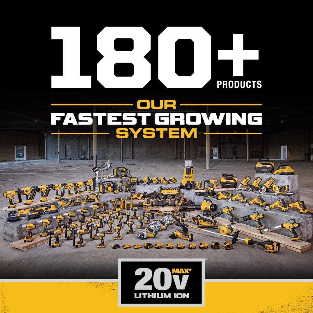 DEWALT 20V MAX Bluetooth Speaker, 100 ft Range, Durable for Jobsites, Phone Holder Included, Lasts 8-10 Hours with Single Charge (DCR010)
