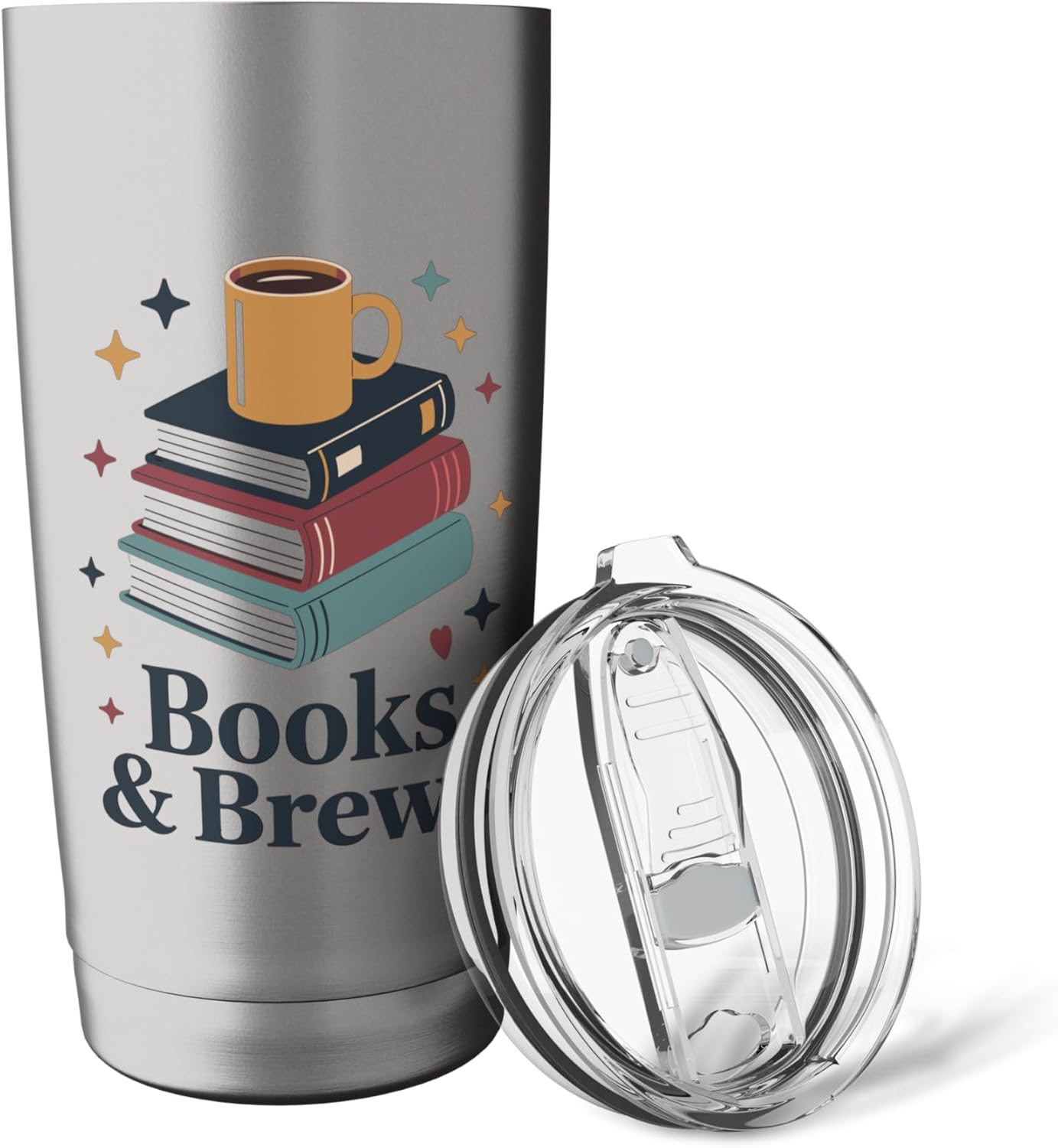 Books And Brews Coffee Reading Lover Club Stainless Steel Insulated Tumbler