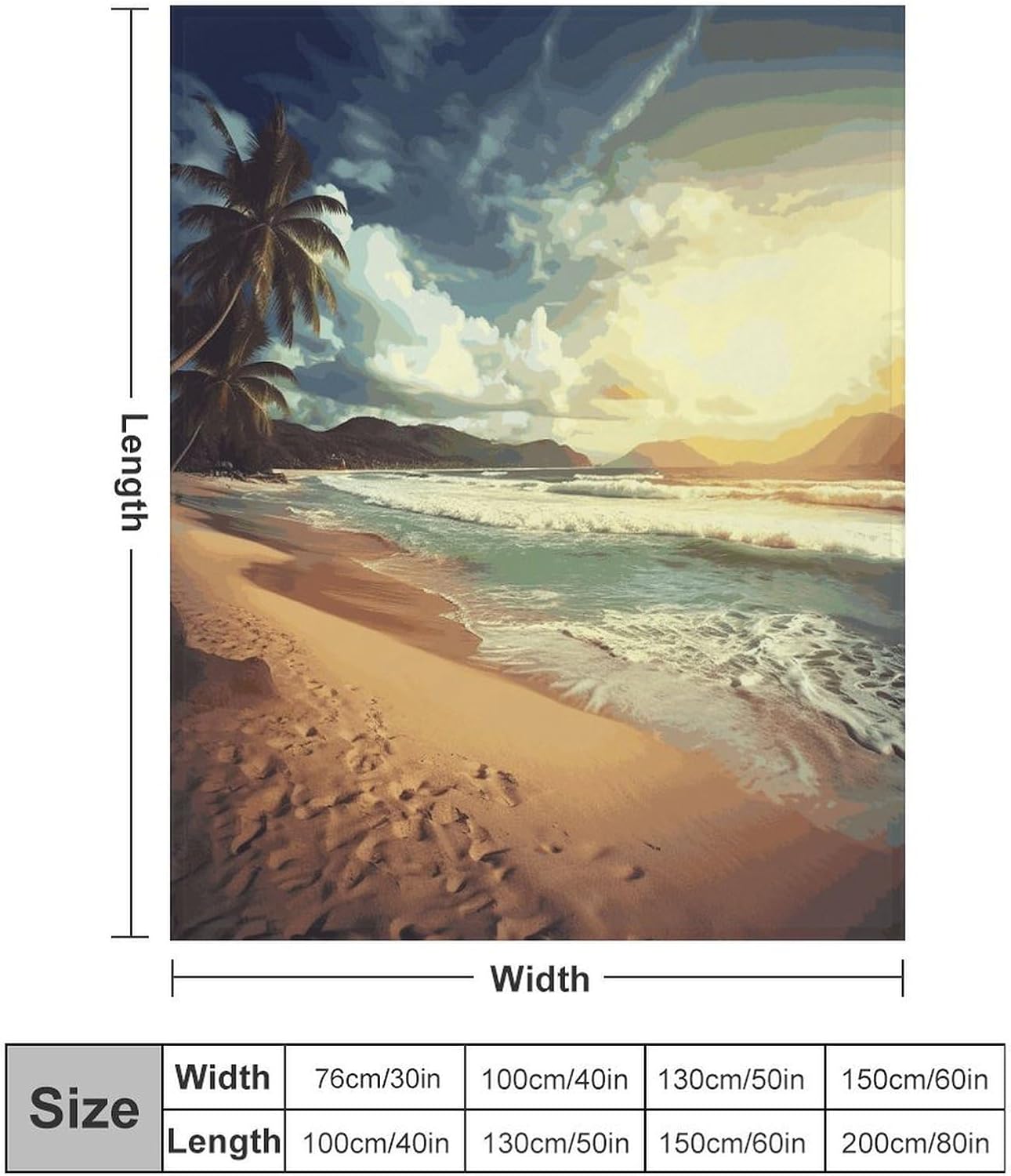 Sunset on The Beach Blanket Super Soft Lightweight Throw Blanket Cute Cozy Warm Bed Blanket Decorative Fuzzy Blanket All-Season Home Decor Gift for Sofa Couch Living Room 40"*50" （100 * 130cm）