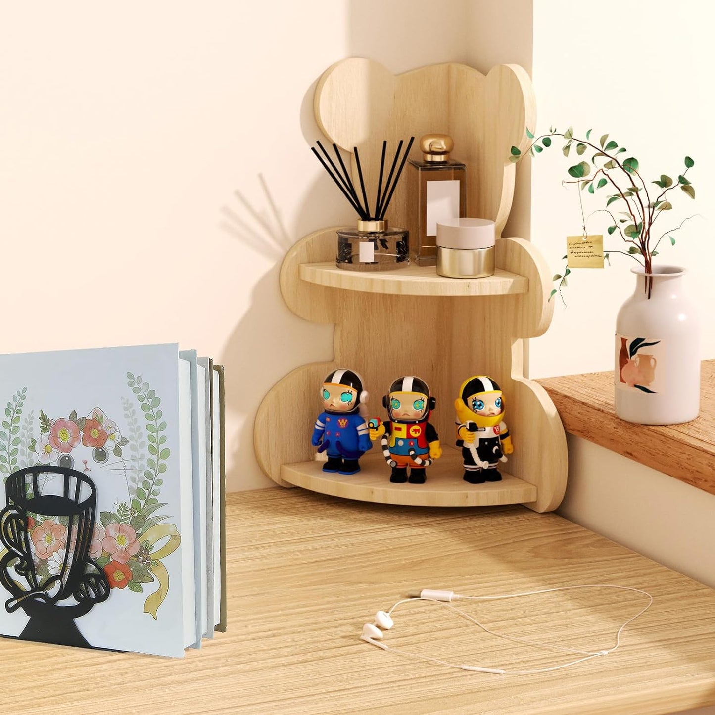 Creative Coffee Pattern Bookends Black Metal Book Ends Shelves Organizer Book Stands Journal Book Holder Reading Room Decorative Bookends for Office Home School Women Man Gift