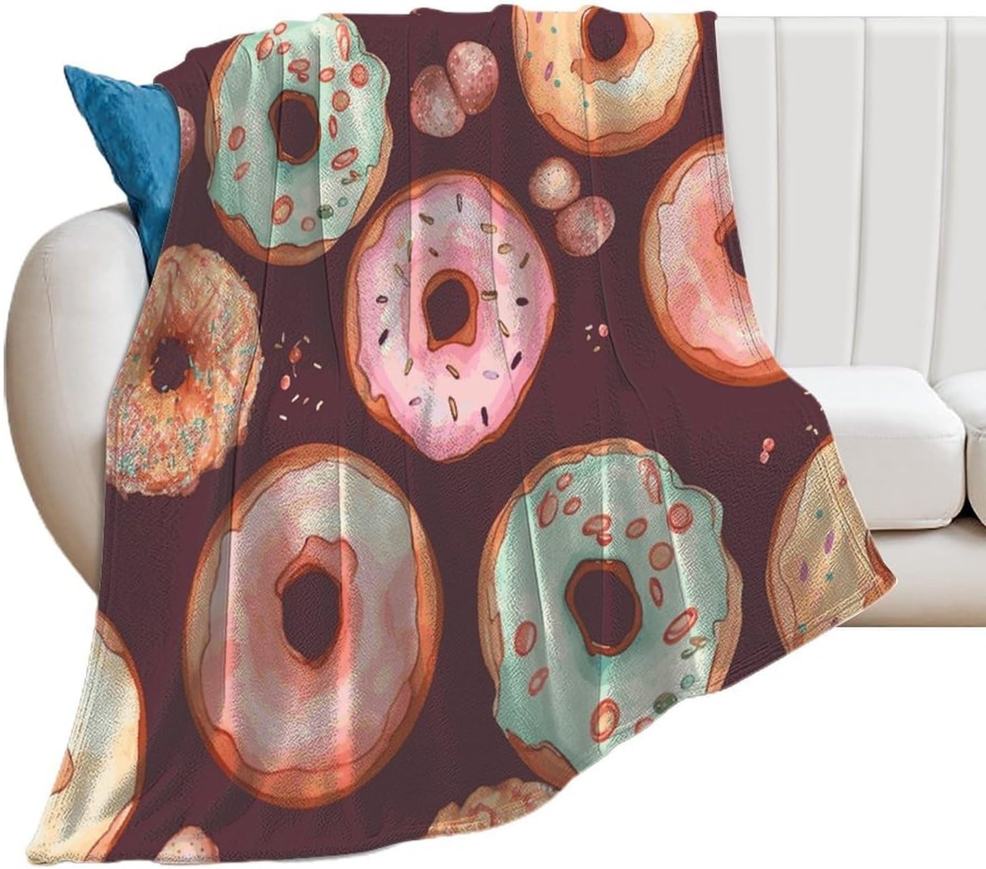 Pretty Donuts Blanket Super Soft Lightweight Throw Blanket Cute Cozy Warm Bed Blanket Decorative Fuzzy Blanket All-Season Home Decor Gift for Sofa Couch Living Room 40"*50" （100 * 130cm）