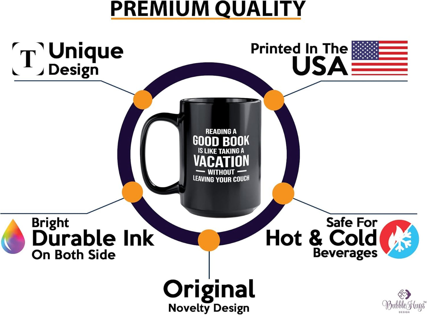 Book Club Coffee Mug 15oz Black -Reading a Good Book - Book Lover Gift For Teacher Bibliophile Woman of Letters Bulk Readers Academic