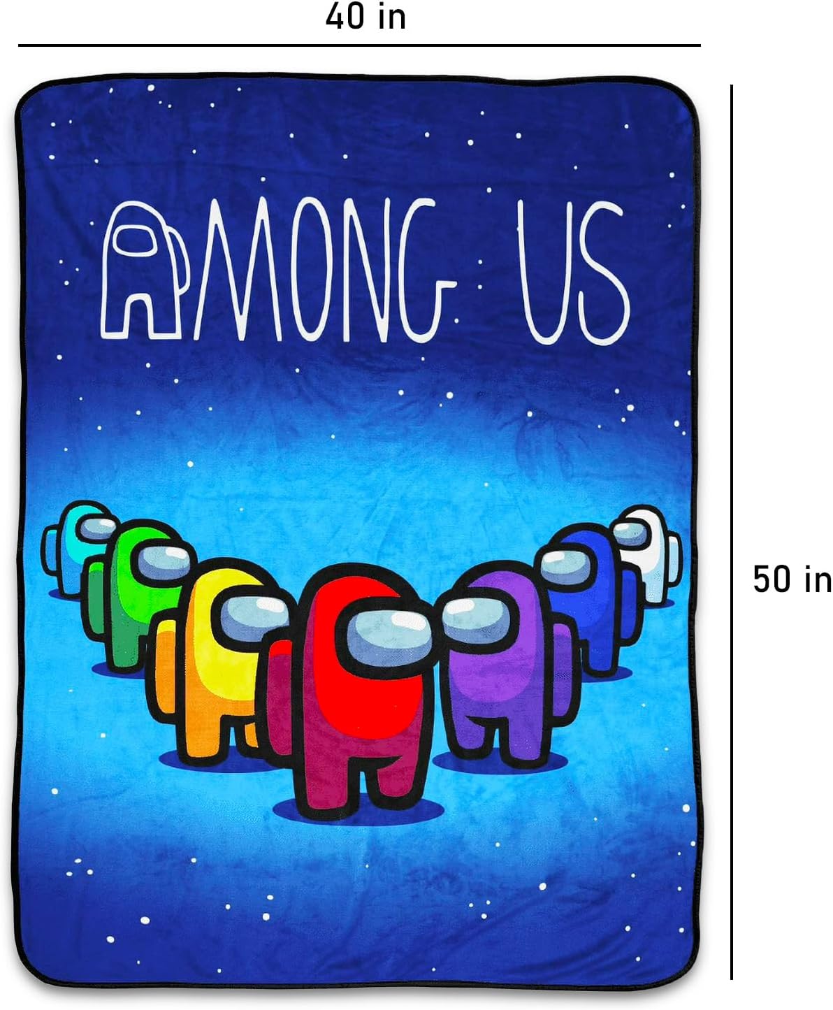 Among Us Fleece Blanket for Kids - Bundle with Crewmate Silk Touch Throw, Stickers, and More | Among Us Blanket Size 40" x 50"