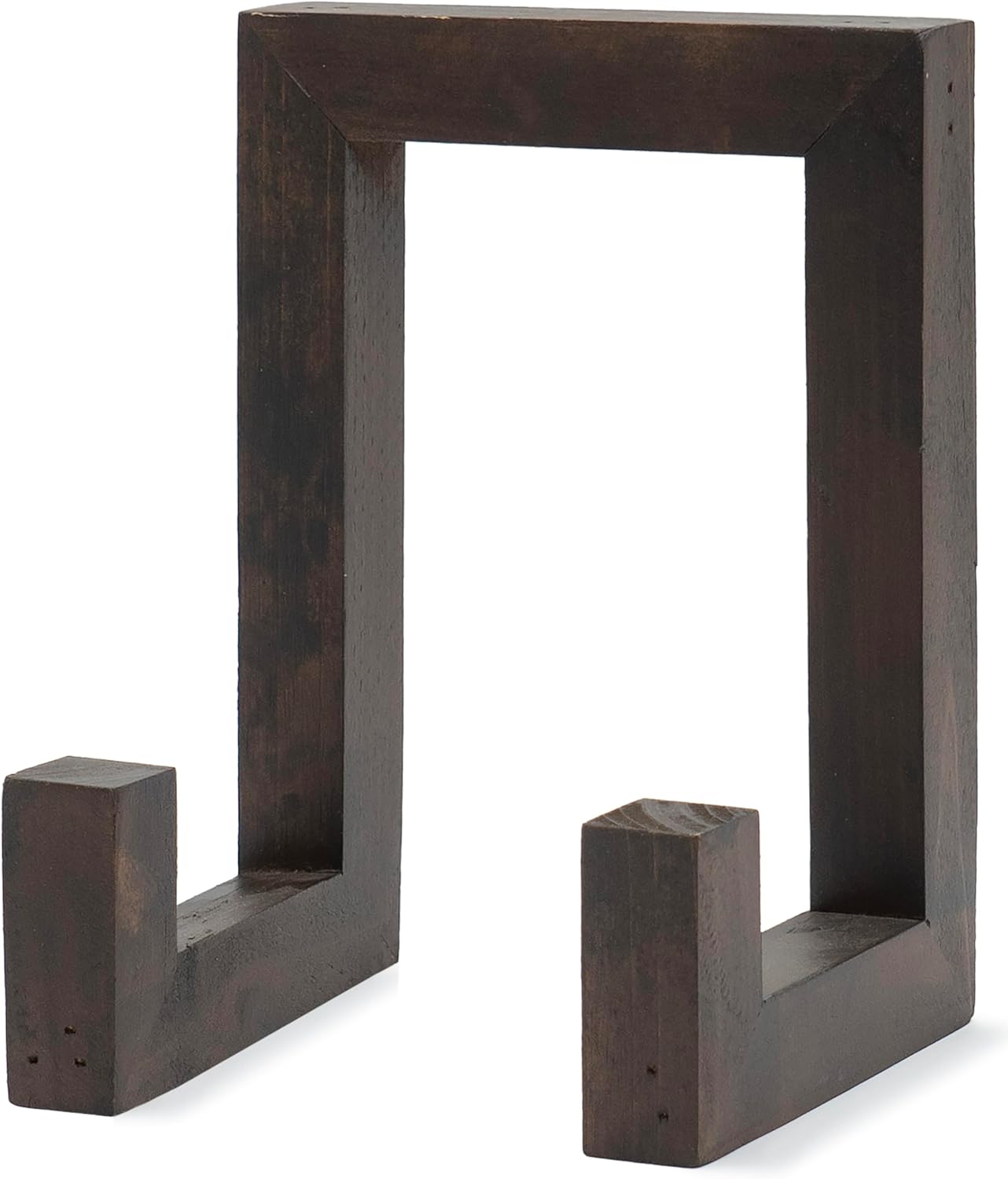 Red Co. 8” Tall Decorative Farmhouse Wooden Display Plate Stand and Art Holder Easel, Dark Brown