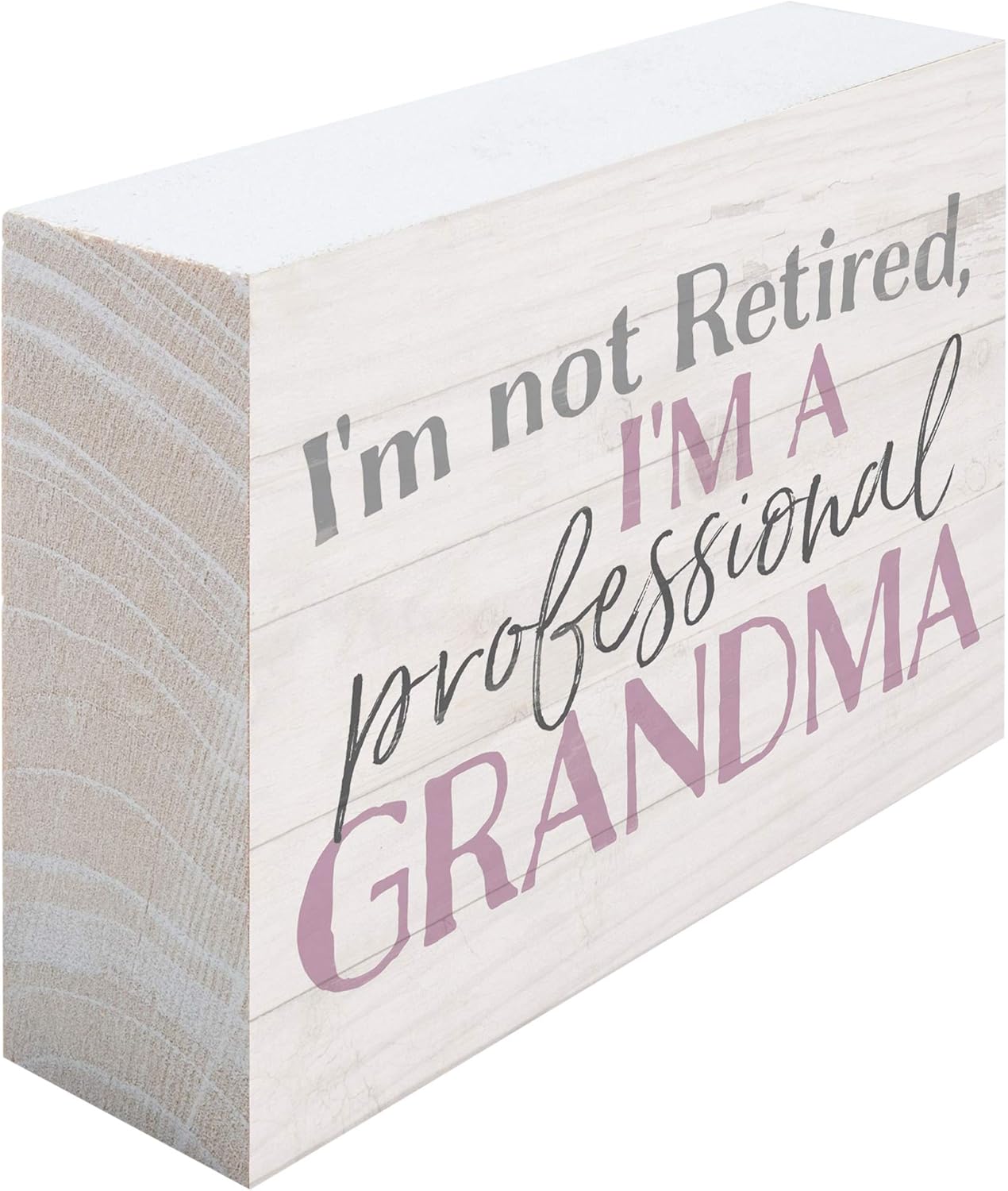 P. Graham Dunn Retired Professional Grandma Cream 5 x 3.5 Pine Wood Tabletop Word Block Plaque