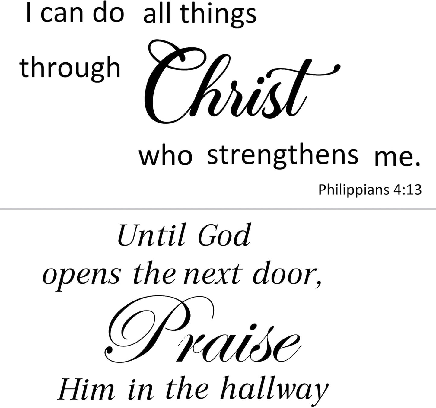 2 Sets Bible Verse Wall Decals - Vinyl Inspirational Quotes & Positive Sayings - Christian Scripture Motivational Decals for Women, Family & Home