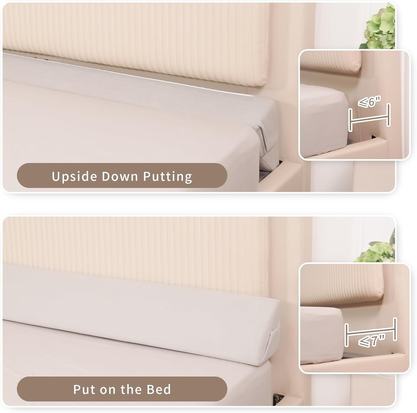 Aurako Full Size Bed Wedge Pillow Headboard Pillow Mattress Wedge Bed Gap Filler Triangle Memory Foam Wedges Body Positioners for Sleeping Body Lumbar Backrest Reading Bolster Pillow
