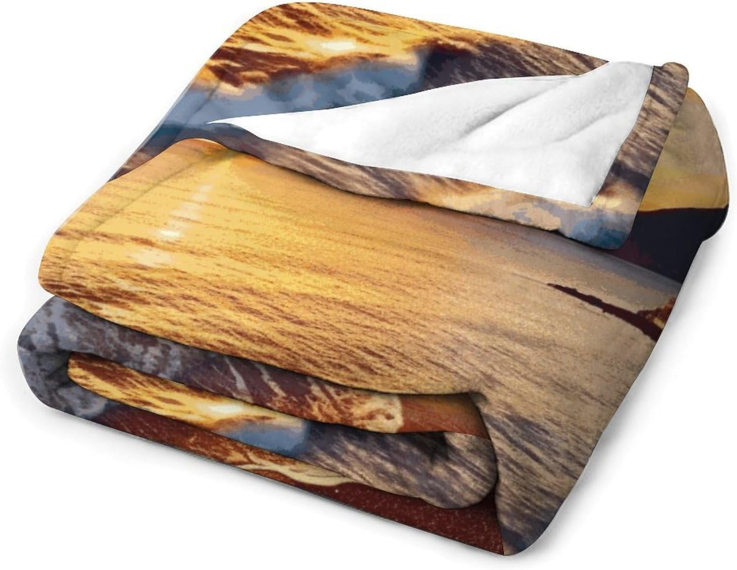 Seaside Sunset Blanket Super Soft Lightweight Throw Blanket Cute Cozy Warm Bed Blanket Decorative Fuzzy Blanket All-Season Home Decor Gift for Sofa Couch Living Room 50"*60"（130 * 150cm）