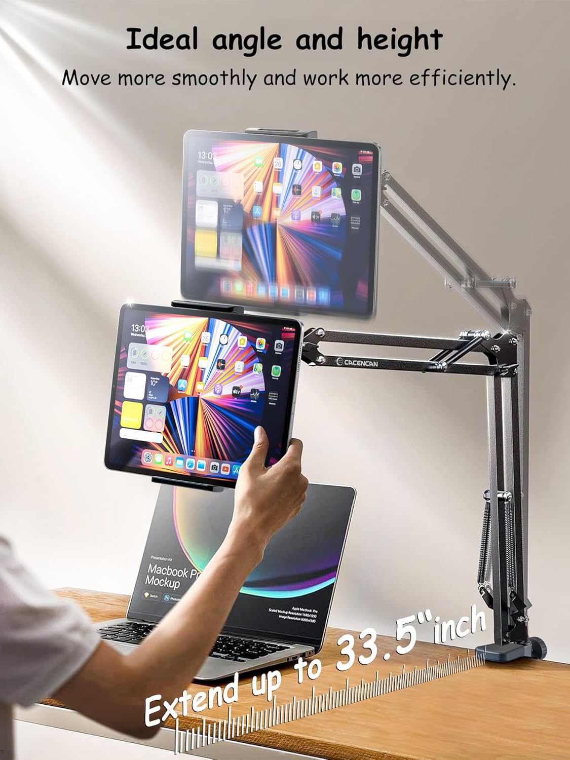 Foldable Tablet Stand, Tablet Stand Adjustable for Bed,Universal Flexible Tablet Holder with 360 Degree Rotation for iPad/iPhoneX/iPad Pro/N-Switch,or Other 4.5~12.9 Inches Devices