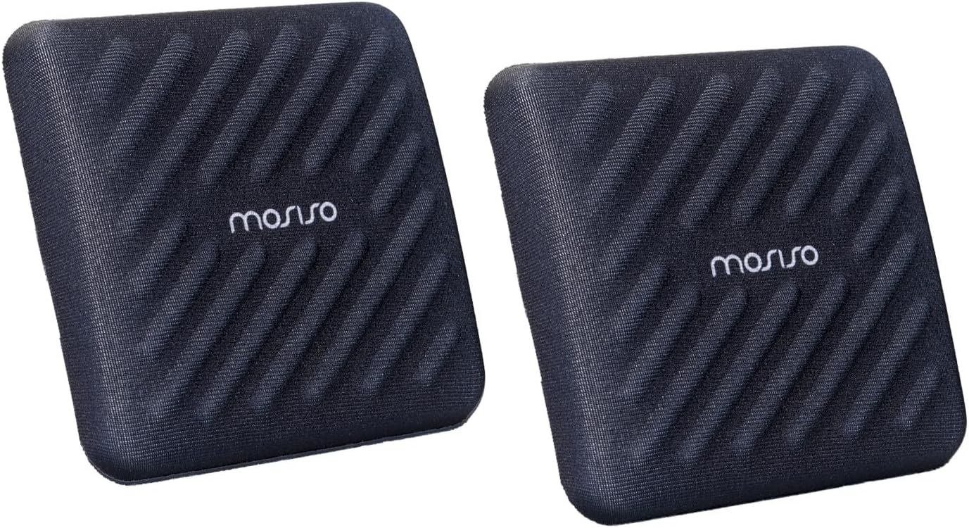 MOSISO Wrist Rest for Laptop, 2 Pcs Ergonomic Keyboard and Mouse Wrist Support Pads with Memory Foam, Non-Slip Base Square Elbow Pillow, Elbow Cushion Armrest Pad for Home Office, Black