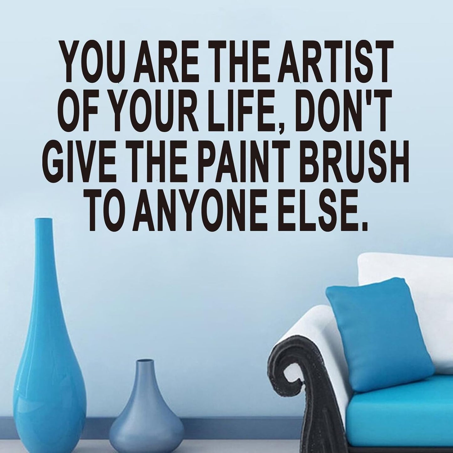 Inspirational Quotes Wall Stickers for Office: Motivational Gym School Classroom Garage Bedroom Vinyl Art Wall Decals - You are The Artist of Your Life 15" X 18"