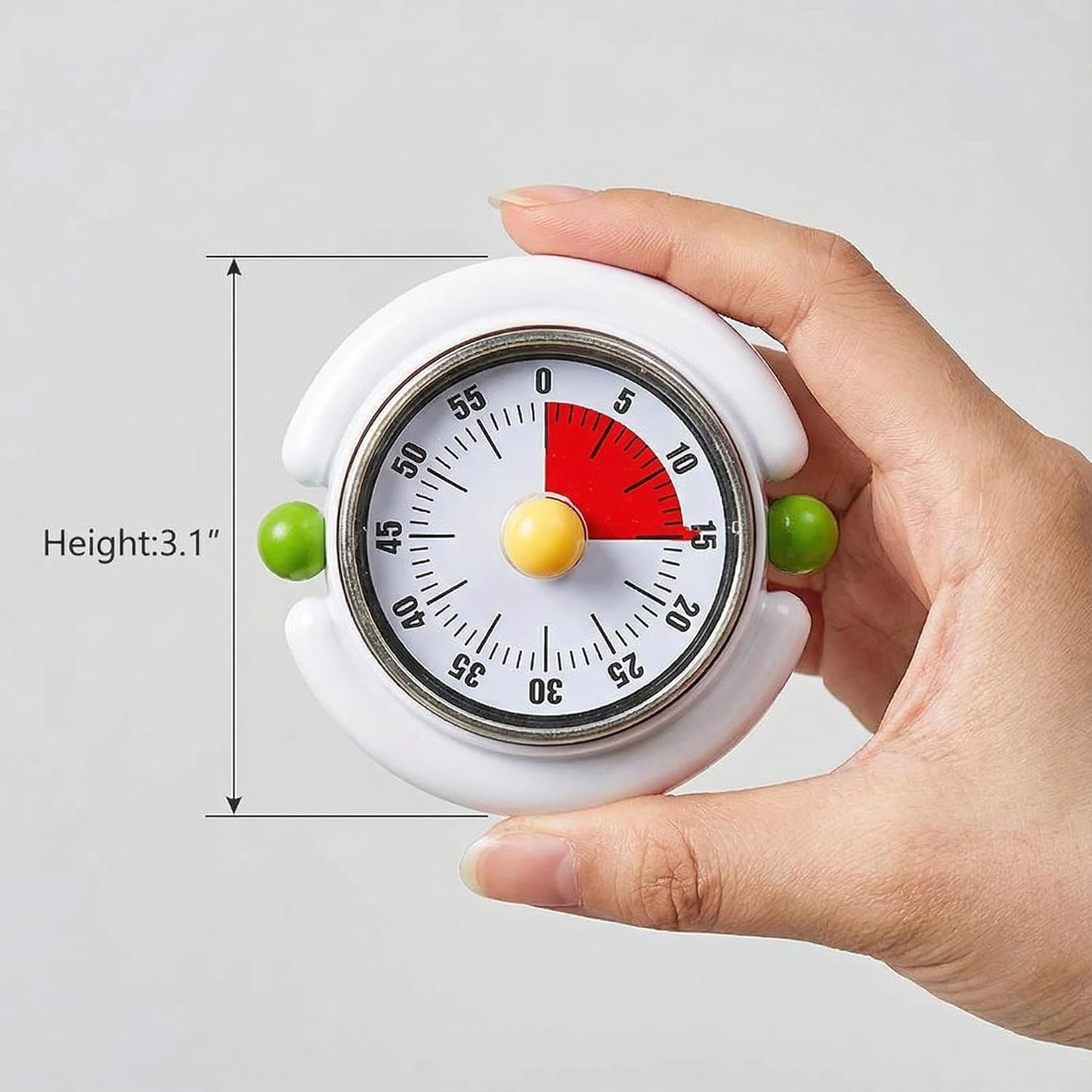 Visual Timer, Cute Magnetic Mechanical Kitchen Timer for Cooking, No Batteries Required, 60-Minute Countdown Clock for Study, Classroom, Baking, Yoga, Pomodoro - Loud Alarm