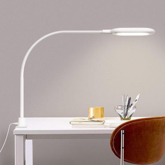 LED Reading Lamp, Eye Care Table Light Bright Enough for 700 Lumen, 10W Dimmable & 3 Color Modes, 360° Swivel Lamp Head Touch Desk Lamp for Home Office/Reading/Work (White)