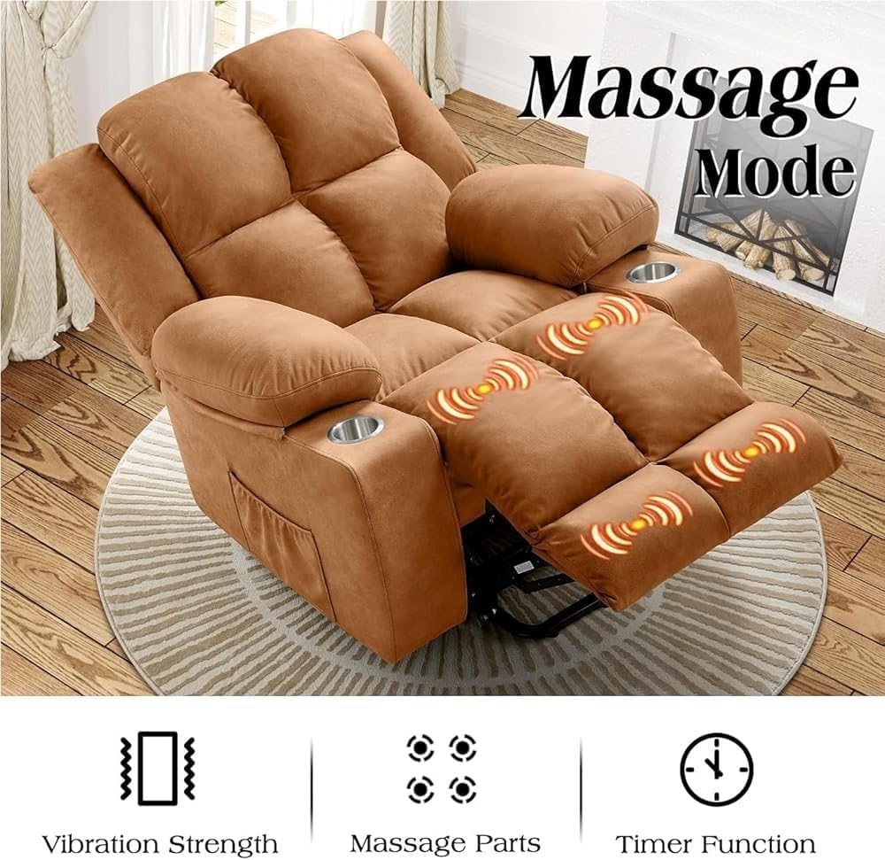 Oversized Large Electric Lift Recliner Chair for Elderly Electric Sofa with Massage Spacious Seat USB Port Modern Ergonomic Fabric for Living Room