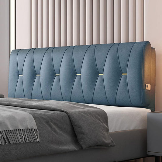 Headboard Cushion Wedge Reading Pillow Body Positioning Pillow Back Support for with Removable Cover(Size:No headboard Full 47.2",Color:A)