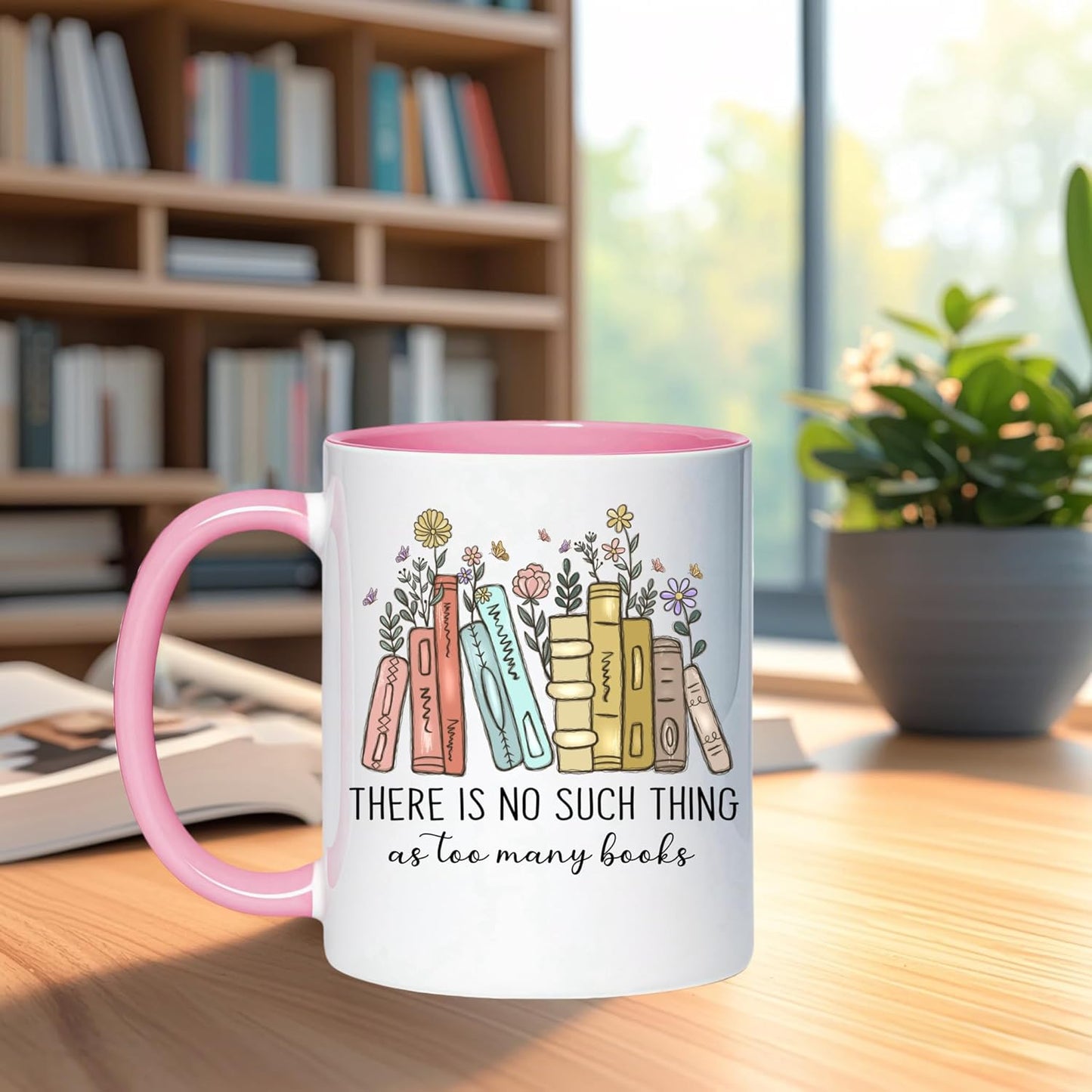 Book Lovers Ceramic Coffee Mug, 11 Oz, Modern, Reusable, Perfect for Book Lovers, Ideal for Reading, Gift for Bookworms