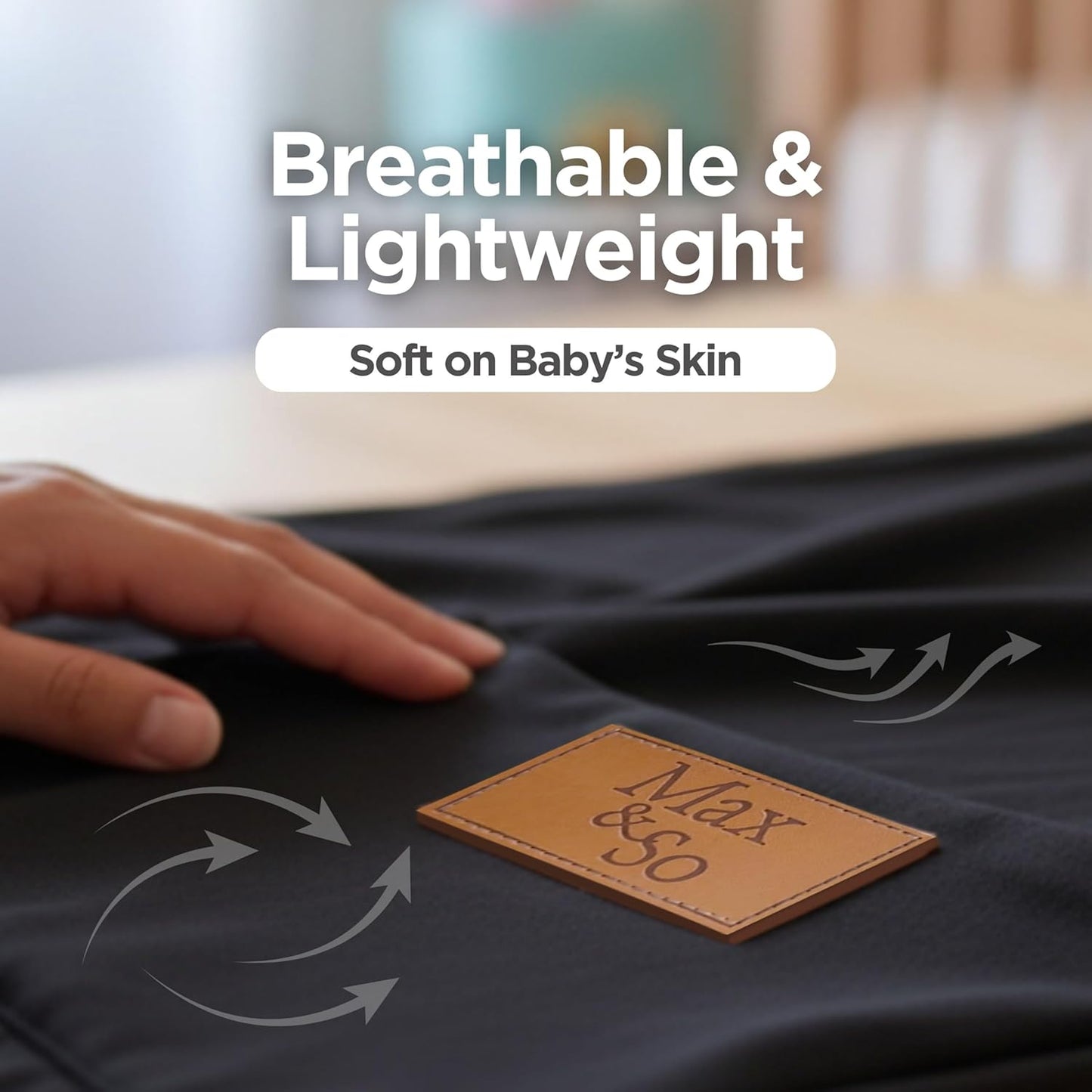 Baby Wrap Carrier - Premium Cotton Baby Carrier Wrap for Newborn to Toddler- Infant Carrier- Baby Holder One Size Fits All with Front Pocket (Black) by Max&so
