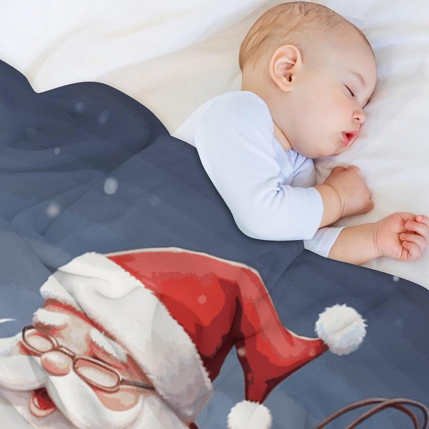 Santa Claus on Scooter Blanket Super Soft Lightweight Throw Blanket Cute Cozy Warm Bed Blanket Decorative Fuzzy Blanket All-Season Home Decor Gift for Sofa Couch Living Room 30"*40"（76 * 100cm）