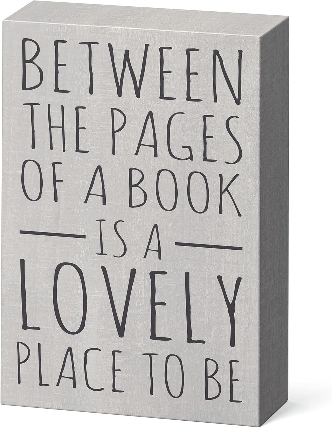 Barnyard Designs Wooden Box Sign Motivational Primitive Women Office Desk Decor or Bathroom Shelf Decoration (Between the Pages)