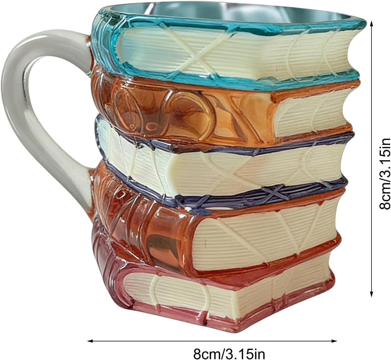 Coffee Mug - Chapter Book Design Cup, 3D Painted Novelty Beverage Holder with Literary Spine Detail Artistic Finish Gift Style, Comfortable Grip Drinking Function, Ideal for Readers Latte Juice