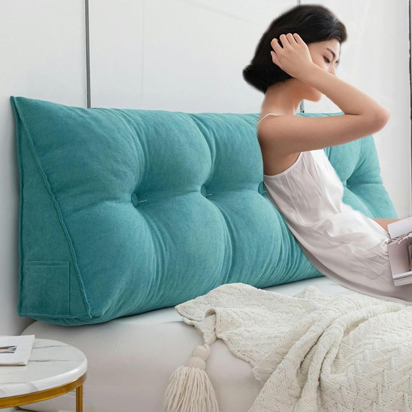 Wedge Headboard Pillows Head Roll Pillow Bed Wedge Pillow Large Bolster Bed Rest Reading Pillows Backrest Pillows for Sitting in Bed Backrest Positioning Support