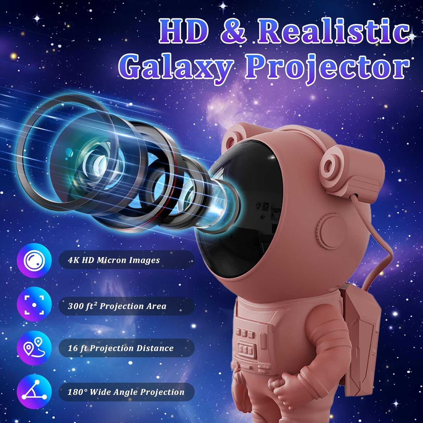 Astronaut Galaxy Light Projector for Bedroom - Space Light Projector for ceiling, Star Light Projector for Bedroom with Timer and Remote Control, Star Projector Night Light Projector for Kids