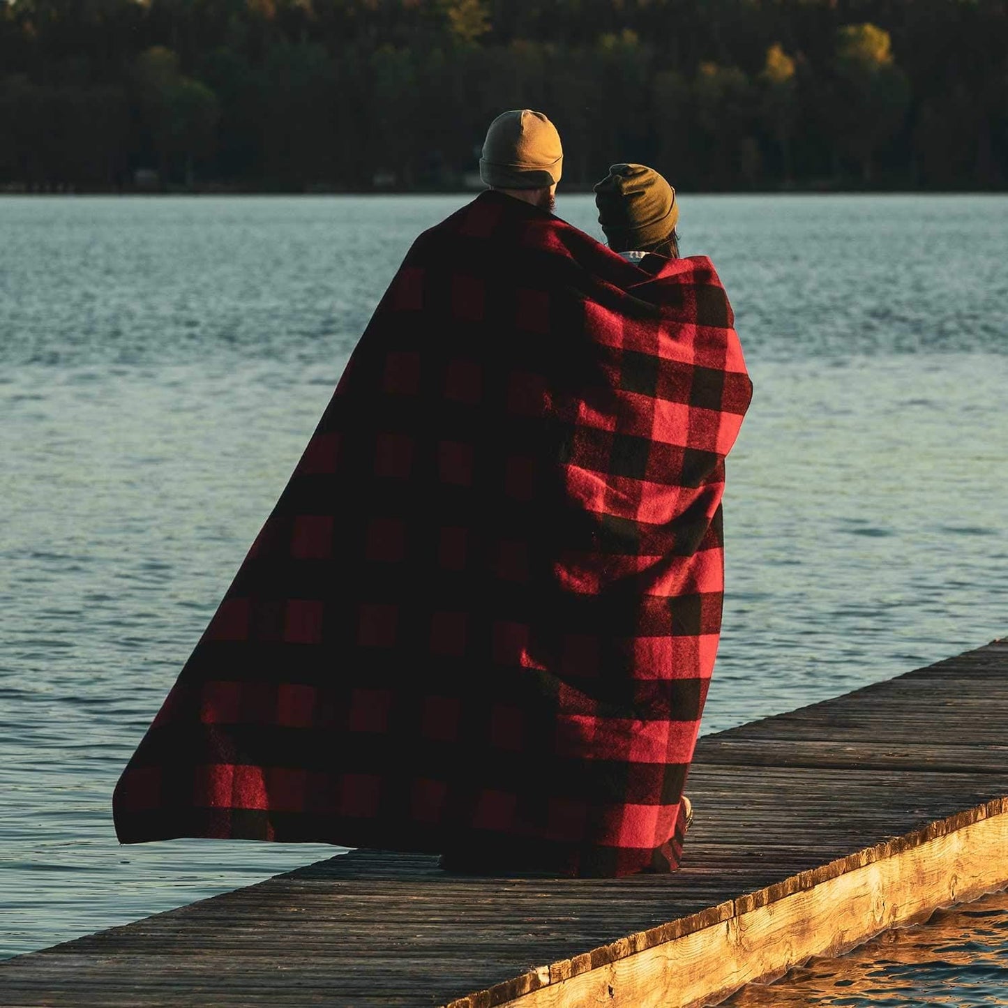 Lodge Twin Blanket - 80% Recycled Wool - Buffalo Plaid - Warm Throw Blanket - Thick - Washable - 65W x 90L - Gray and Blue Plaid