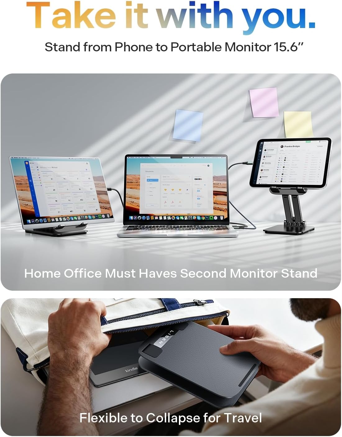 LISEN for iPad Stand Tablet Holder for Desk, Office Desk Accessories for Men Women Kids Tablet Gifts, Office Home Essentials Gadgets Portable Monitor Stand for 2026 New iPad a16 Accessories Switch