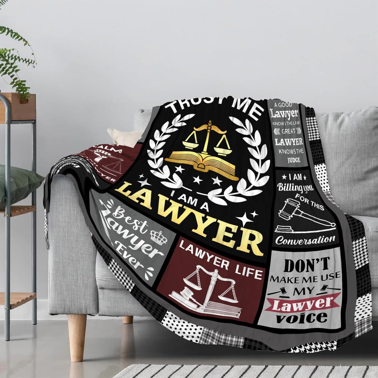 Lawyer Gifts for Women Men, Best Lawyer Ever Soft Flannel Blanket 60"X50", Law School Gifts for Future Lawyers, Attorney Graduation Retirement Birthday Gifts for Passing The Bar Exam Blanket