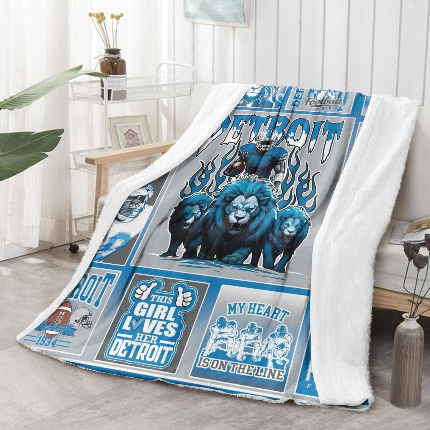 Football City Sherpa Throw Blanket for Football Fans Gifts,Ultra Soft Flannel Blankets,Double Layer Fabric Warm Blankets,60" X 50"