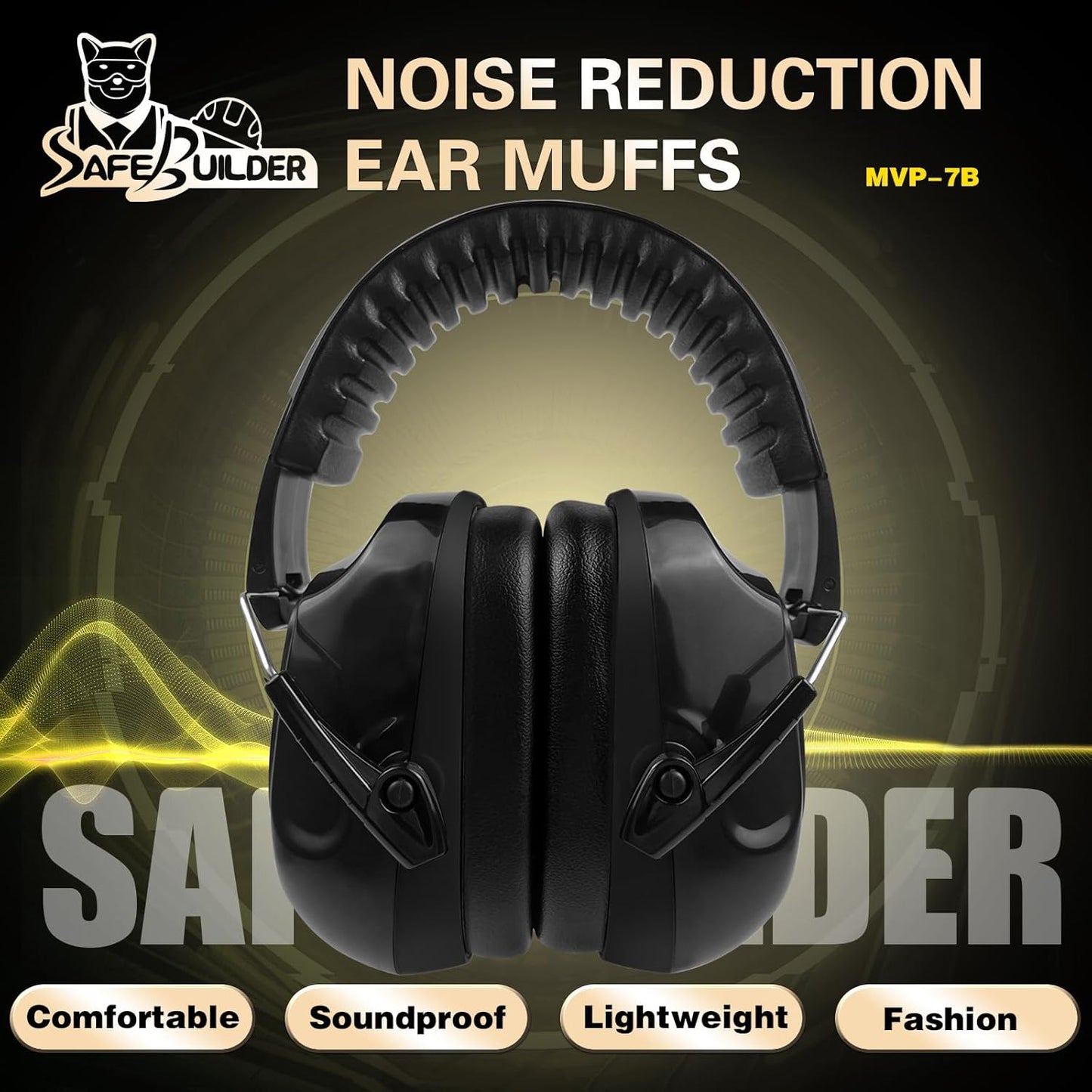 Ear Muffs Noise Reduction SNR 33dB Adjustable Lightweight Safety Earmuffs Sound Proof Noise Cancelling ANSI