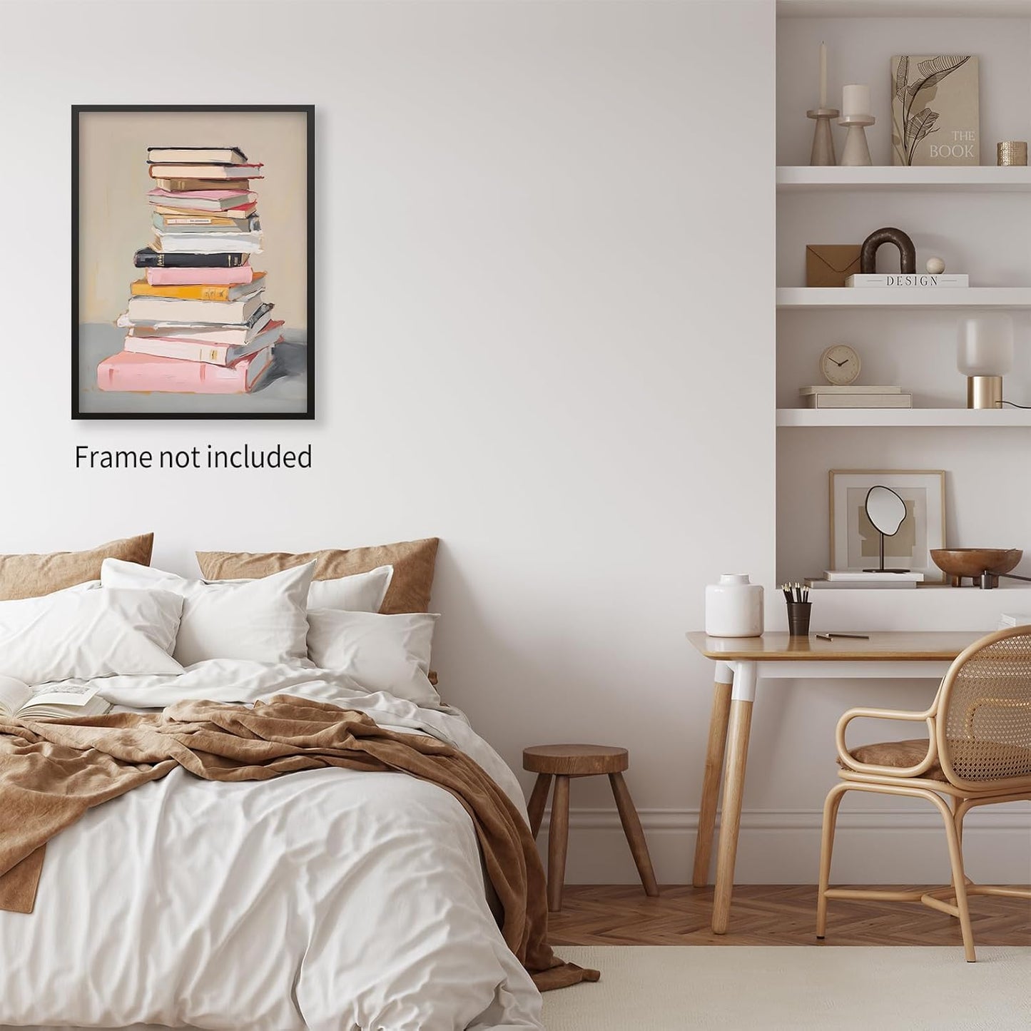 NLIEOPDA Trendy Book Posters Pink Paintings Aesthetic Book Canvas Wall Art Bookish Prints for Library Reading Room Wall Decor Bookworm Gifts 12x16 inch Unframed