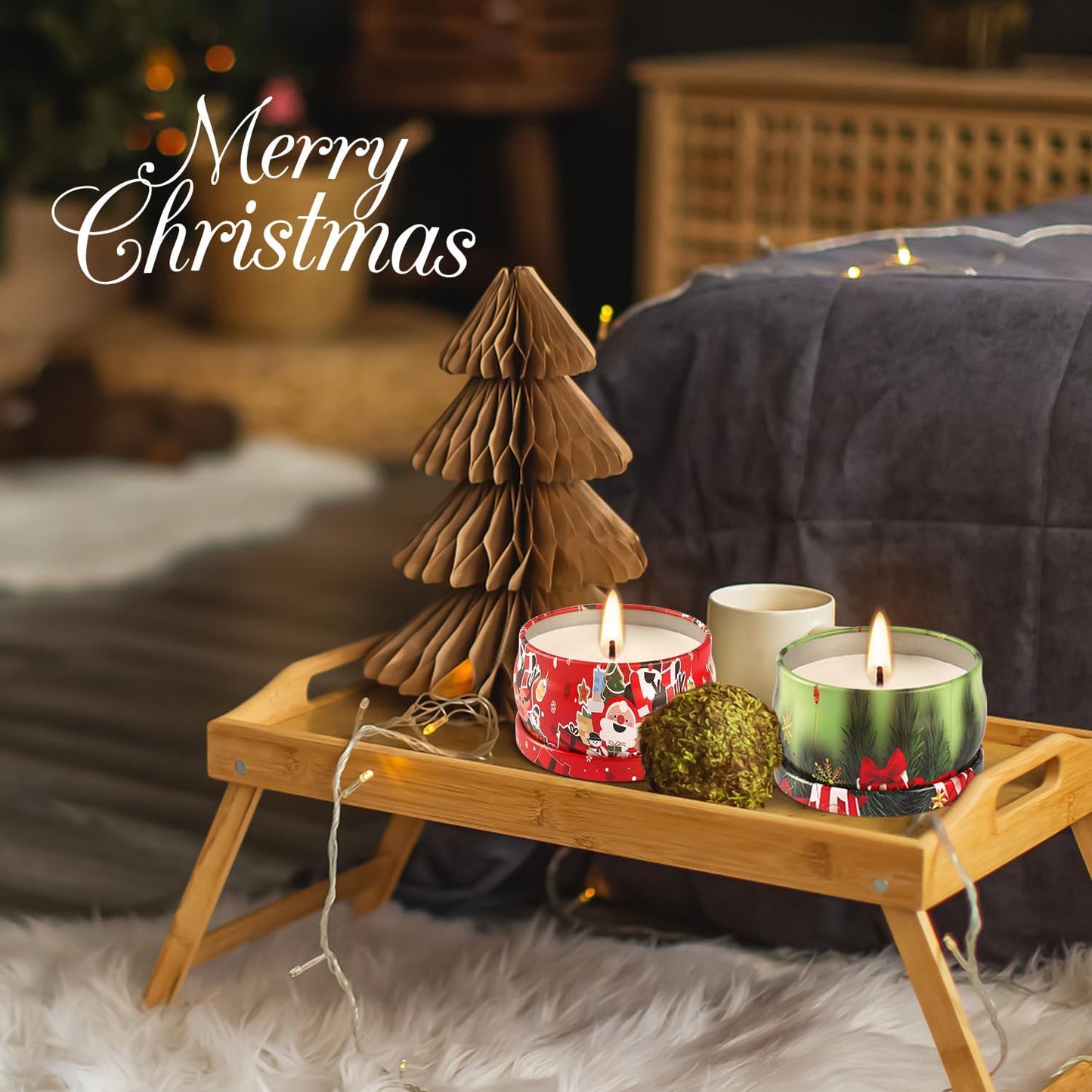 24 Packs Christmas Scented Candles Gift- Aromatherapy Candle-2.5oz Soy Wax-Long Lasting Burn time, Advent,Christmas Thanksgiving Gifts, Home Decor.