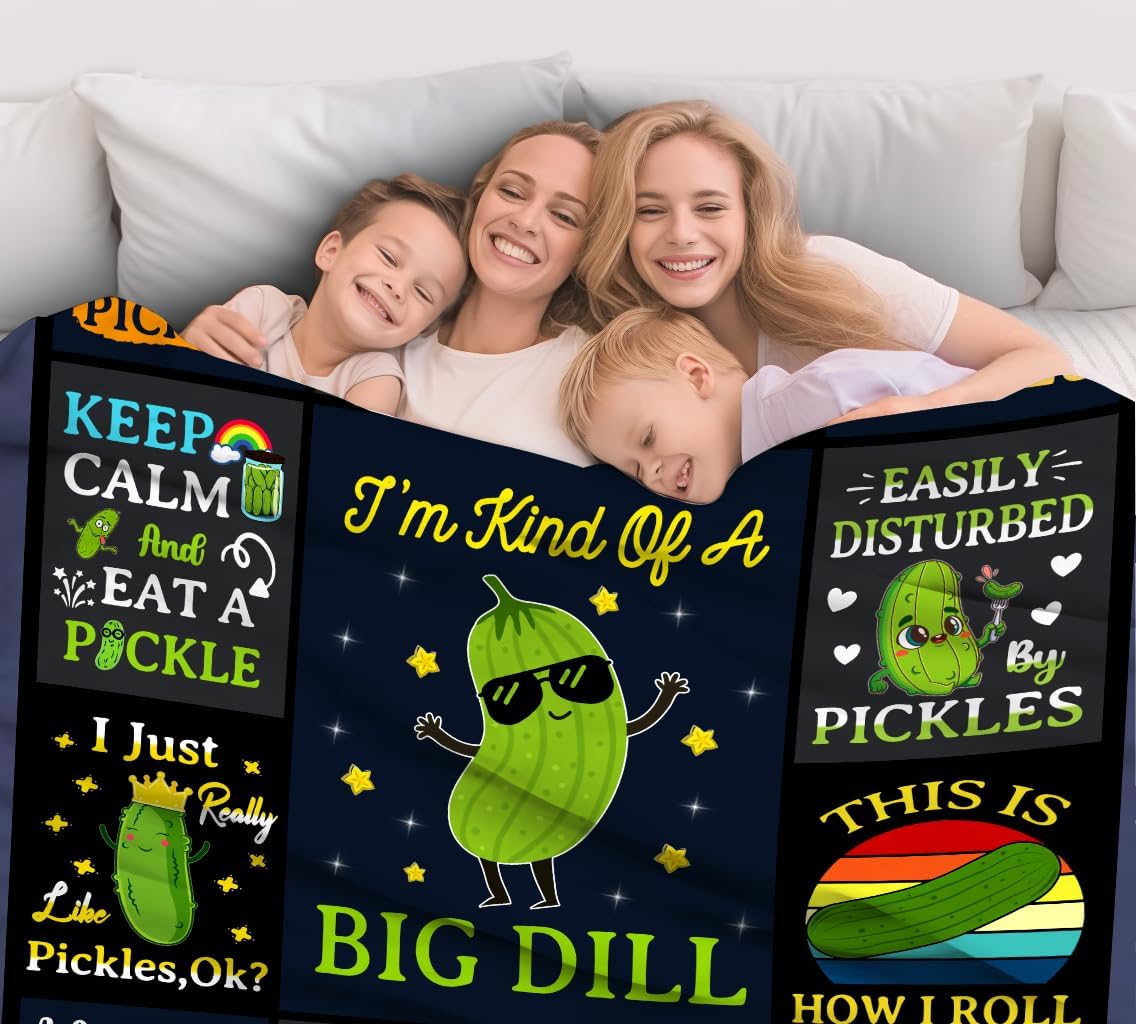 Funny Pickle Blanket Gifts for Pickle Lovers Soft Cozy Pickles Stuff Blankets Throw Pickles Themed Gifts for Women Girls Aduts Kids Boys 50"X40"