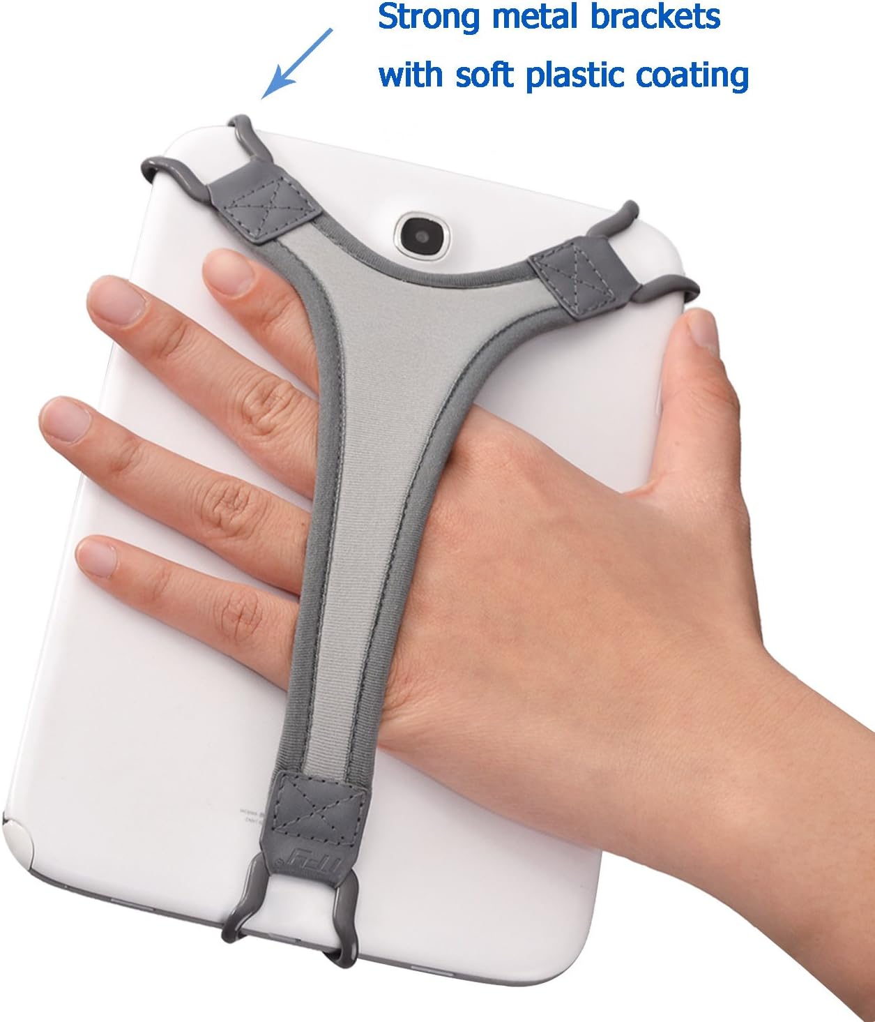 TFY Security Hand Strap Holder Finger Grip for Tablet -Compatible with Fire 7Inch / Fire HD 8 / iPad mini/Galaxy Tab S 8.4 / Galaxy Tab 2/3 / 4 / Galaxy Tab 7.7 (Grey)