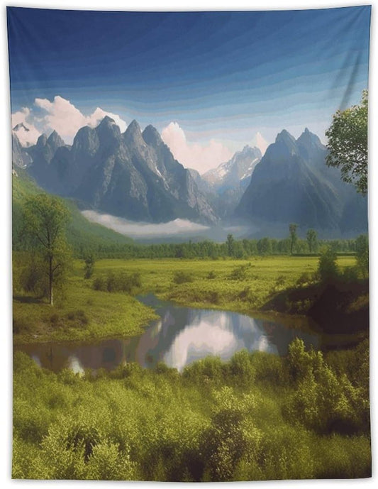 FodPand Beautiful Scenery Tapestry Anti-fading Wall Tapestry with Installation Kit Backdrop Banner Multipurpose Aesthetic Tapestries Boho Wall Art Hanging Decorative Blanket 30"x40"