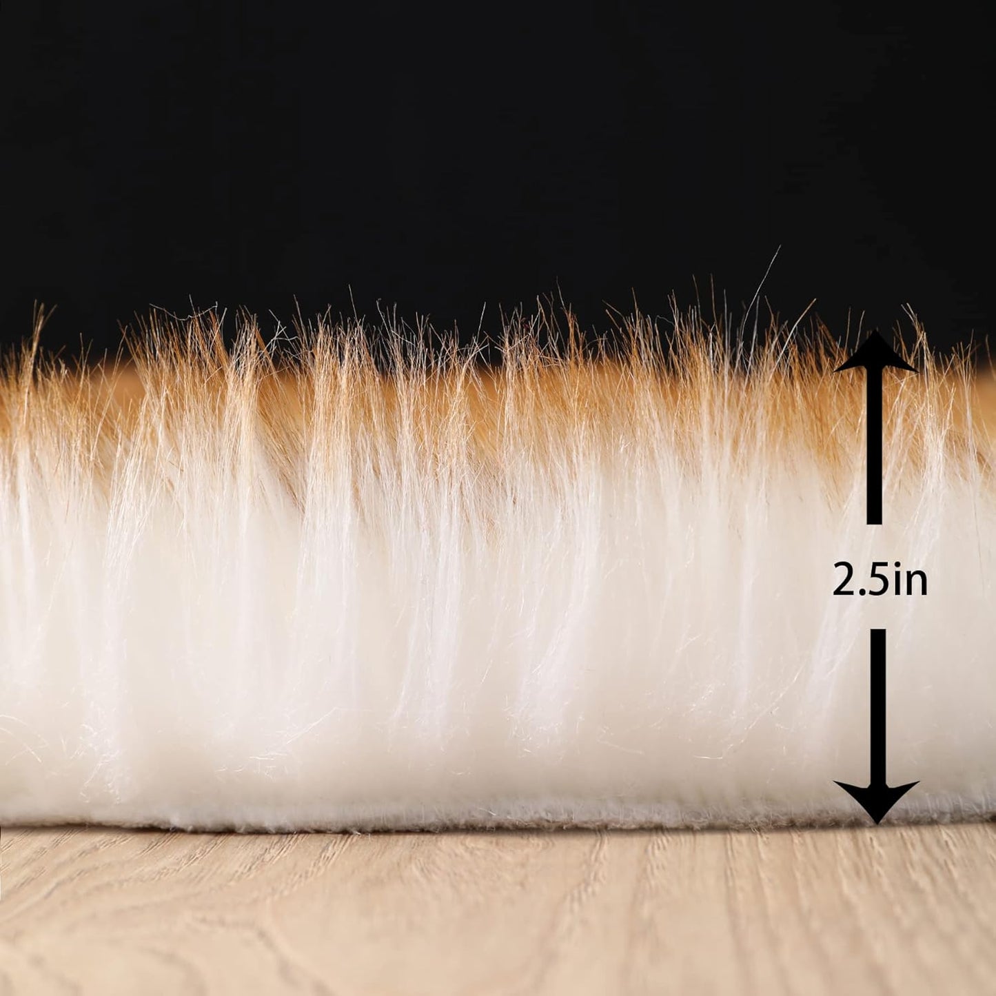 Fluffy Faux Fur Rug White Yellow Sheepskin Area Rug,4x6 Ft Ultra Soft Shaggy Plush Rug for Bedroom Bedside Living Room Nursery Kids Room