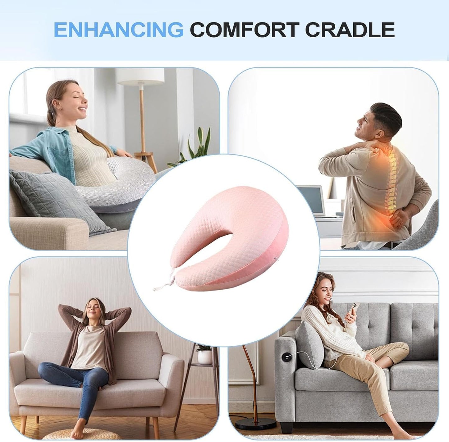 Laptop Lap Desk Pillow, Ergonomic Arm Rest Support for Bed and Recliner, Multi-Functional Cushion with Removable Cover for Sofa and Car, Comfortable Armrest Pad Travel & Home Office