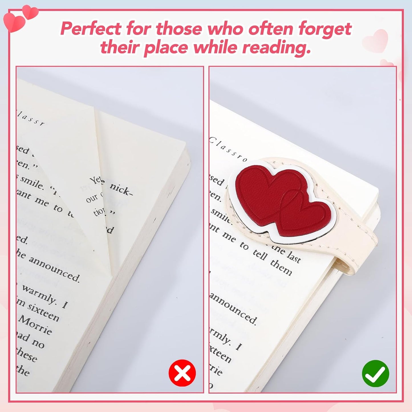 4Pcs Magnetic Leather Bookmark, Easter Gifts Easter Basket Stuffers Magnetic Book Marks for Reading Women Book Lovers Gifts PU Bookmarks Clip Book Accessories