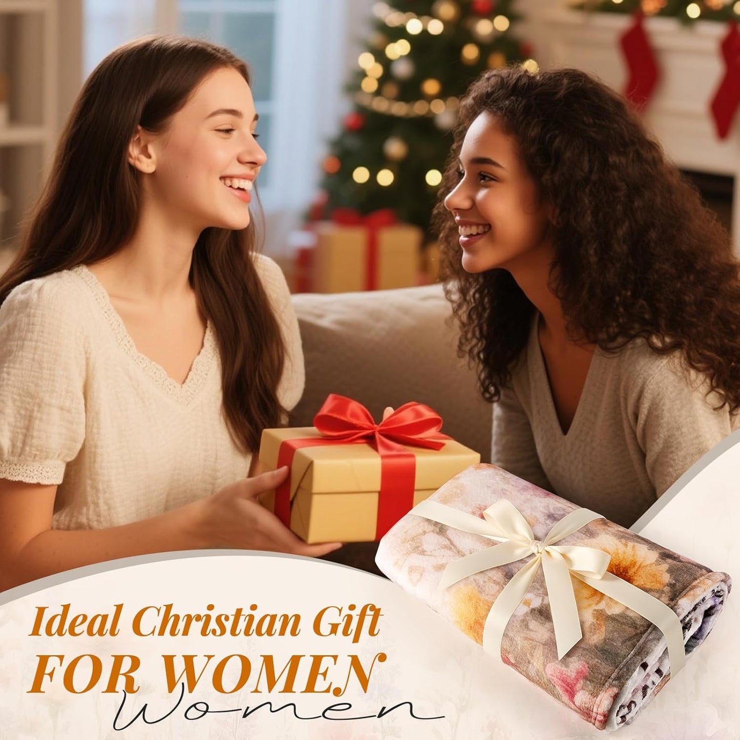Christian Gifts for Women, Mom Religious Inspirational Confirmation Faith Gift for Friend, Birthday Valentines Mothers Day Easter Christmas Throw Blanket for Wife 60’’x50’’, Pink