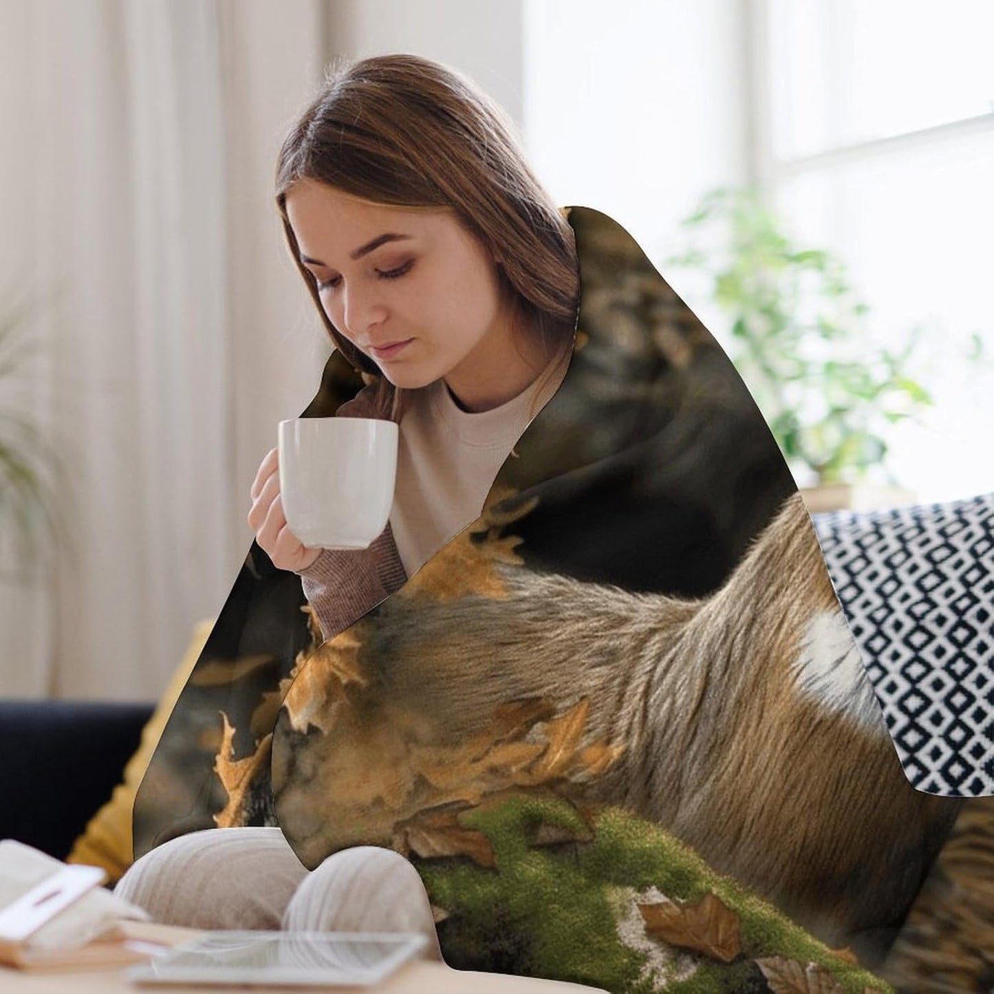 Camouflage Deer Blanket Chunky Fluffy Fuzzy Bed Blankets Cozy Soft Warm Winter Blankets Anti-Pilling Flannel Throw Blanket for Couch Living Room Bedroom Multiple Size