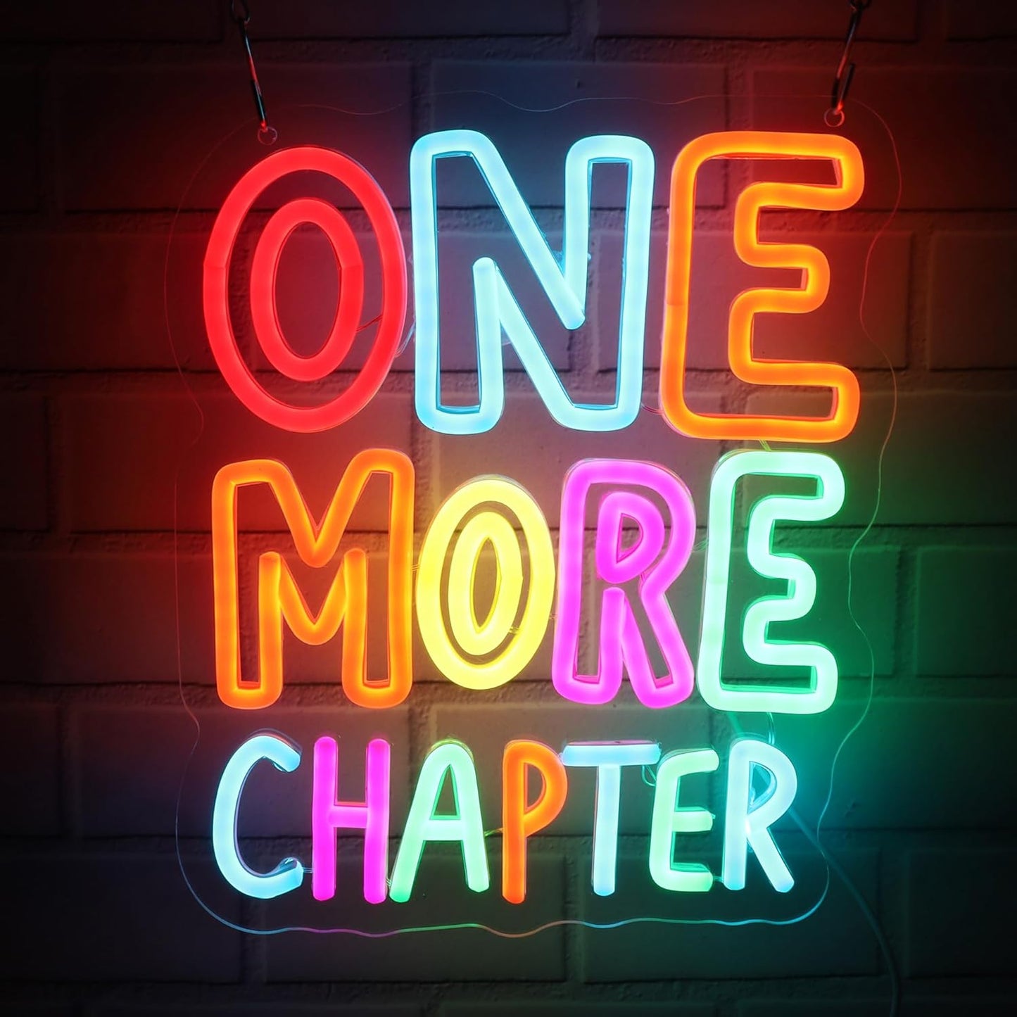 One More Chapter Neon Sign – USB Powered LED Library Light for Bedroom, Reading Nook, Man Cave – Book Decor & One More Chapter Library Lights for Book Lovers Gifts