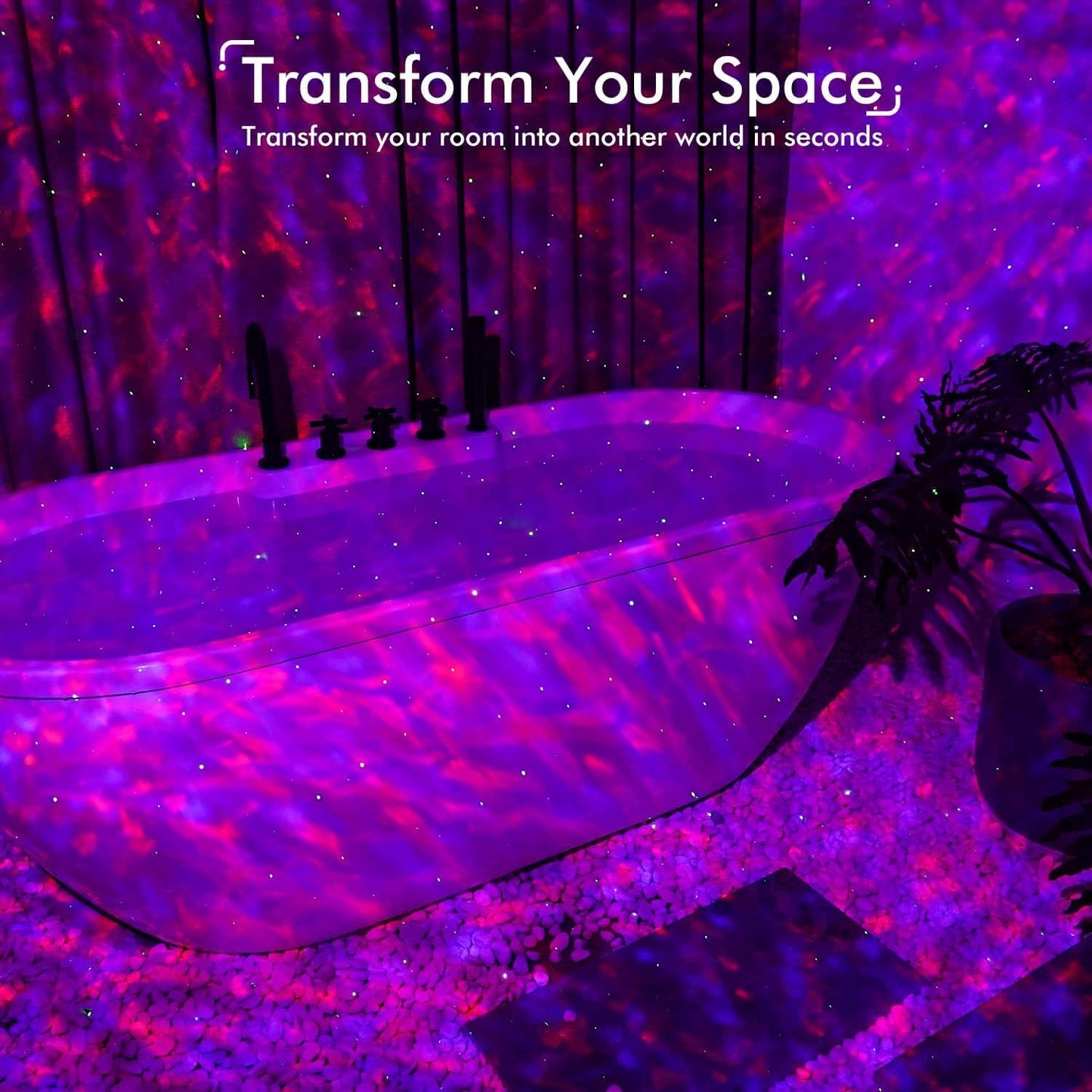 Elec3 Galaxy Projector for Bedroom, Ocean Light Projector with Bluetooth Speaker and RC Water Wave Lamp Northern Night Light Ocean Themed Decor Ambient Lights for Kids Adult Bedroom/Game Room Decor